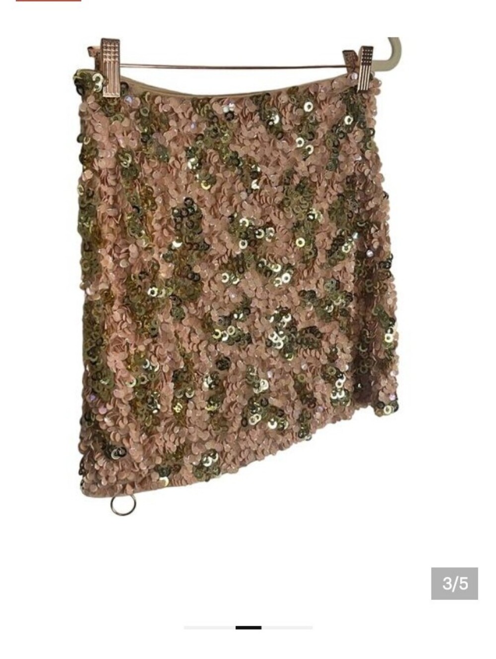 Revolve Sample Pencil Bling Party Sequin Mini Skirt Pink and Gold Size Small - Picture 3 of 5